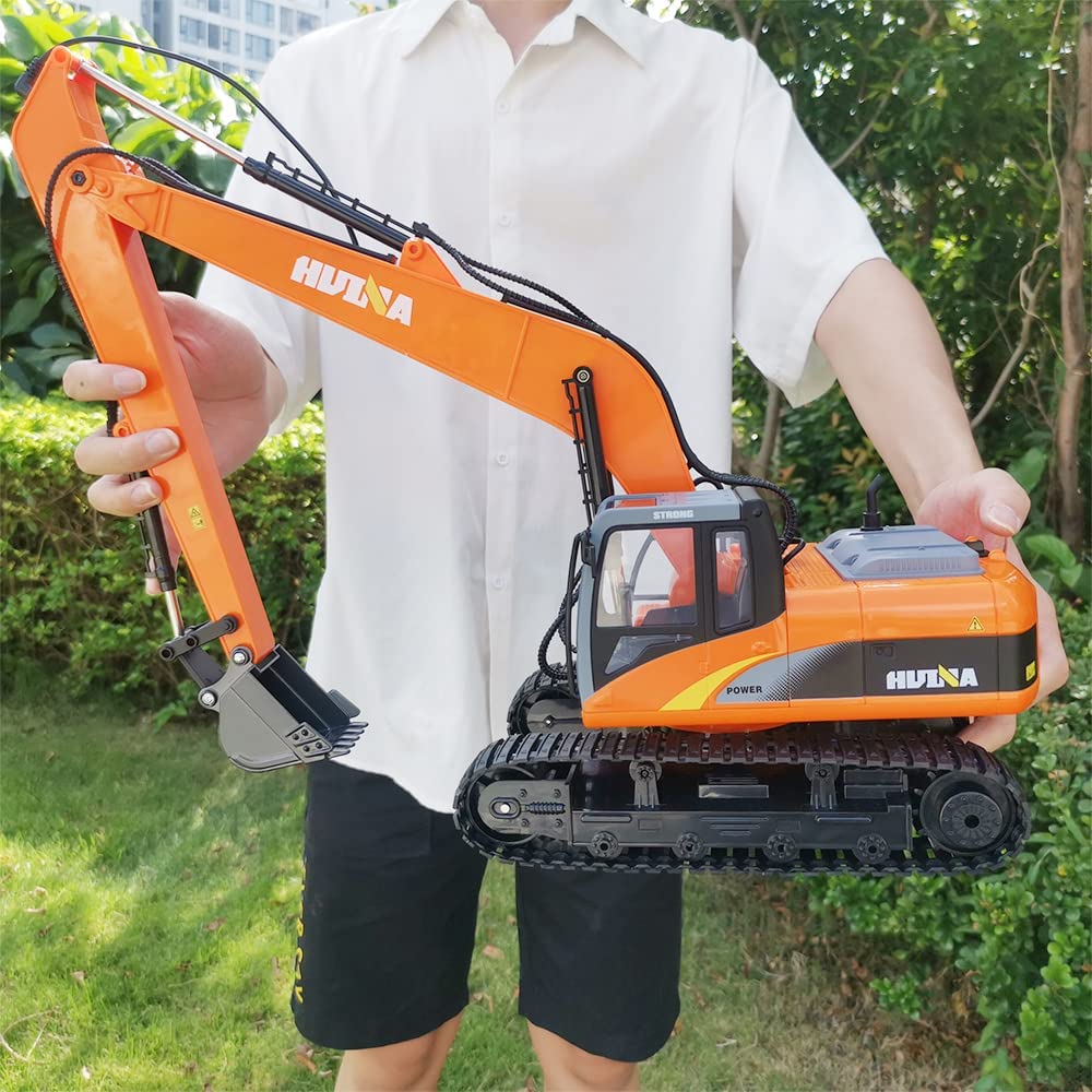 QIYHBVR 15 CH Super Long Robotic Arm Remote Control Digger,Toy Digger Remote Control Engineering Sand Digger Construction Vehicle Toy RC Excavator Toy Cars For Kids