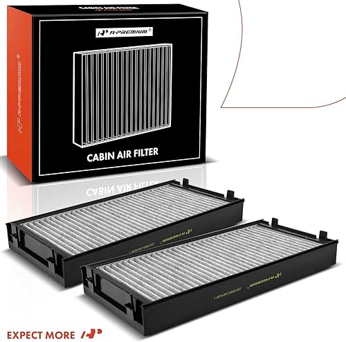 Miniatura 8 de A-Premium Filtro de aire de cabina de 2 piezas con carbón activado compatible con BMW X5 2007-2019, X6 2008-2019, repuesto # 64116945594, 64119248294