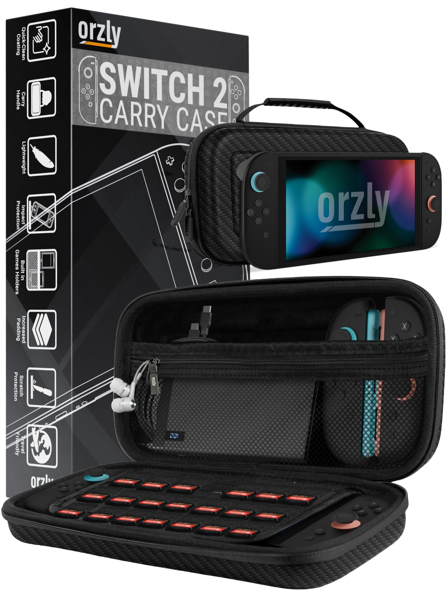 Funda de Transporte para Consola Nintendo Switch 2 2025 de 7.9 Pulgadas, Funda rígida con Almacenamiento Inteligente para Accesorios y Bolsillos de Juegos, Edición de Caja de Regalo
