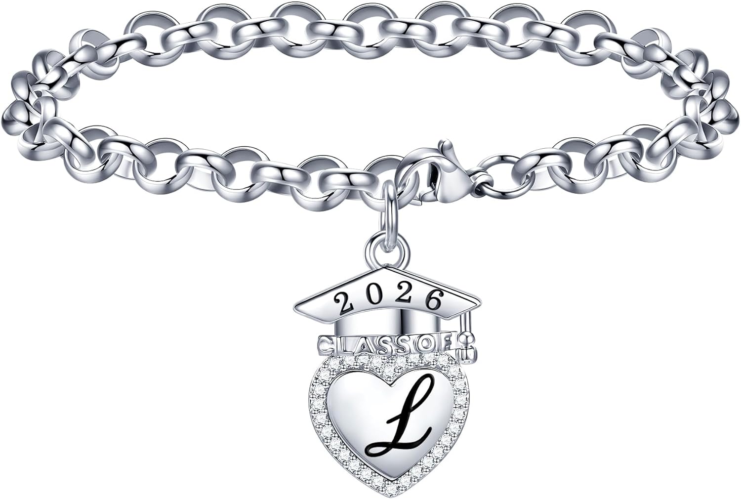 IEFWELL 2026 Graduation Gifts - Initial Charm Bracelets for Women Inspirational Gifts Bracelets for Friends College High Graduation Gift for Her