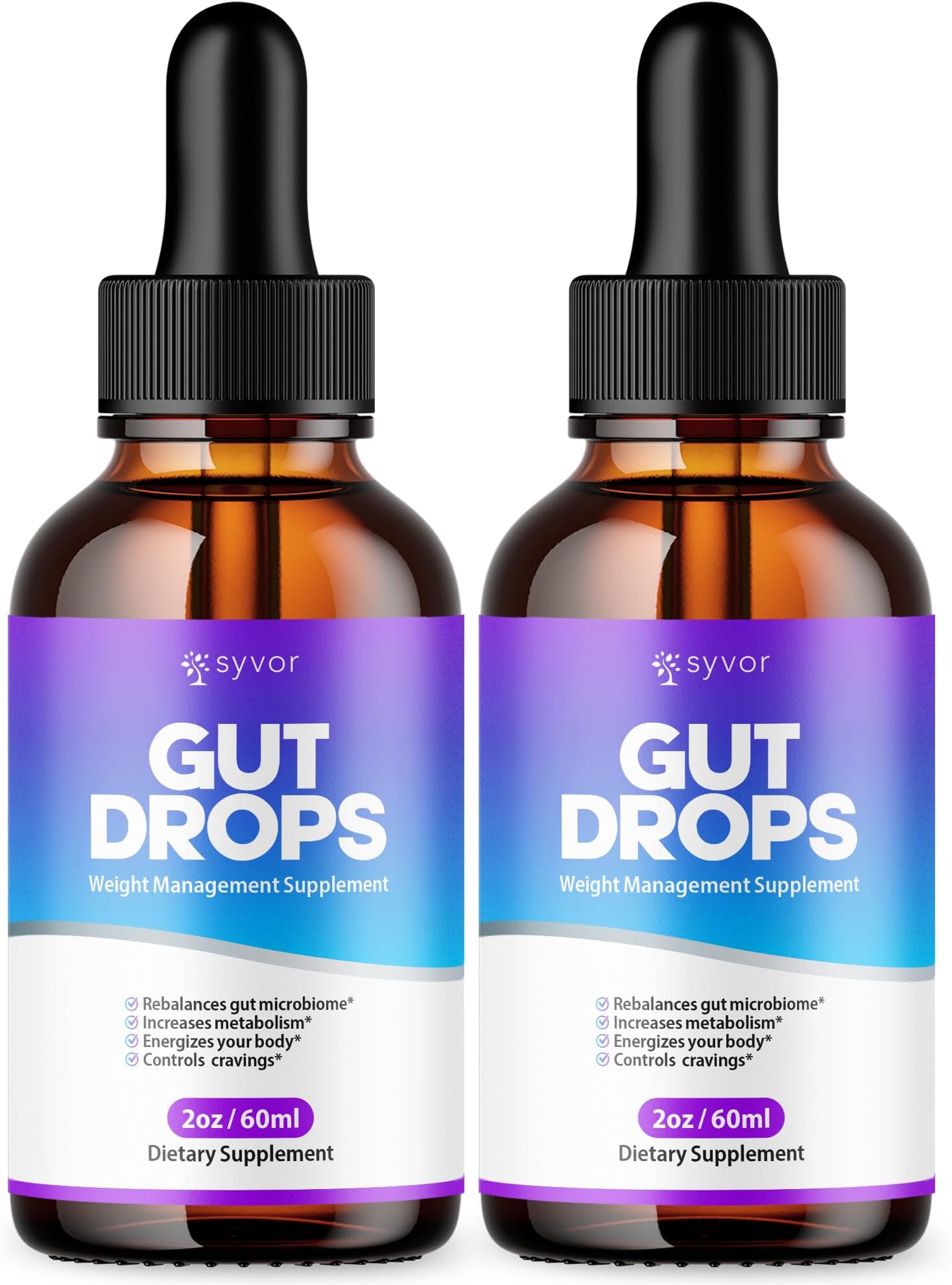 (2 Pack) Gut Drops, Official Gut Drops Liquid Supplement Advanced All Natural Vitamin Formula, GutDrop Maximum Strength Biome Support for Health and Wellness Support for Men and Women (60 Servings)