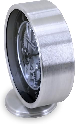 Miniatura 4 de Westclox Reloj de mesa preciso analógico de cuarzo con engranaje de metal de 6.5 pulgadas con movimiento de barrido silencioso