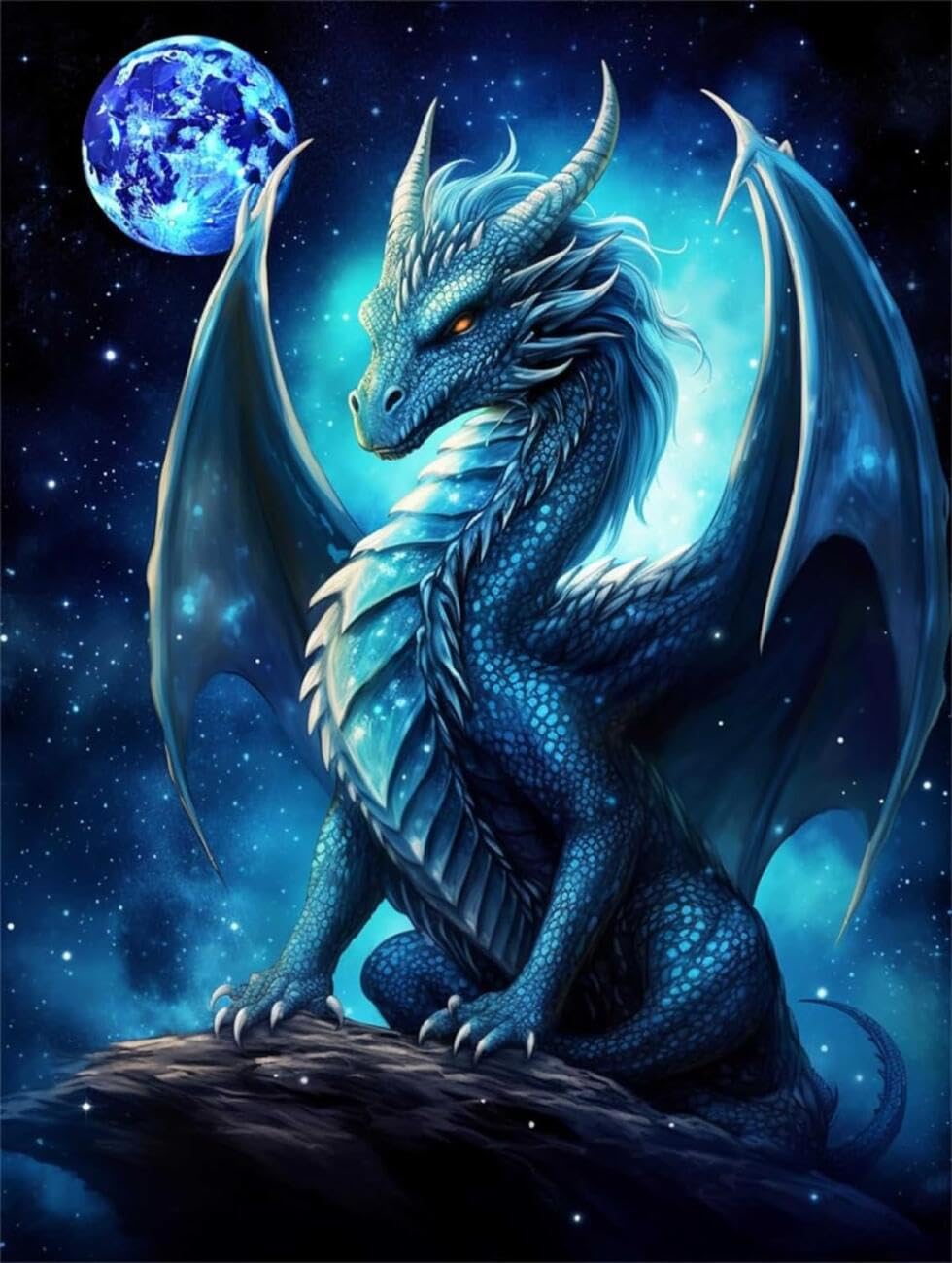 Axiangzik D Iy Stampe Cross Stitch Kit Starry Sky An Dragon 11Ct 60X80cm