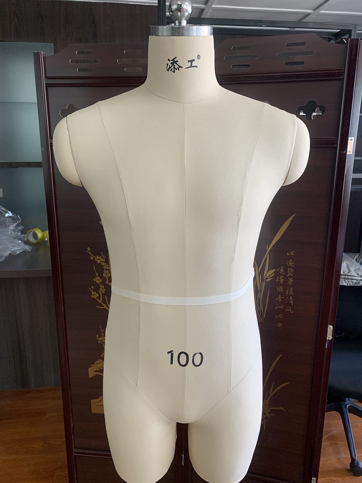 sdneNest Forme di abiti maschili per cucire vestiti da uomo, taglie forti, completamente appuntabile, busto su ruote, manichino da sarto manichino regolabile in altezza bella scena, bianco-XXXL