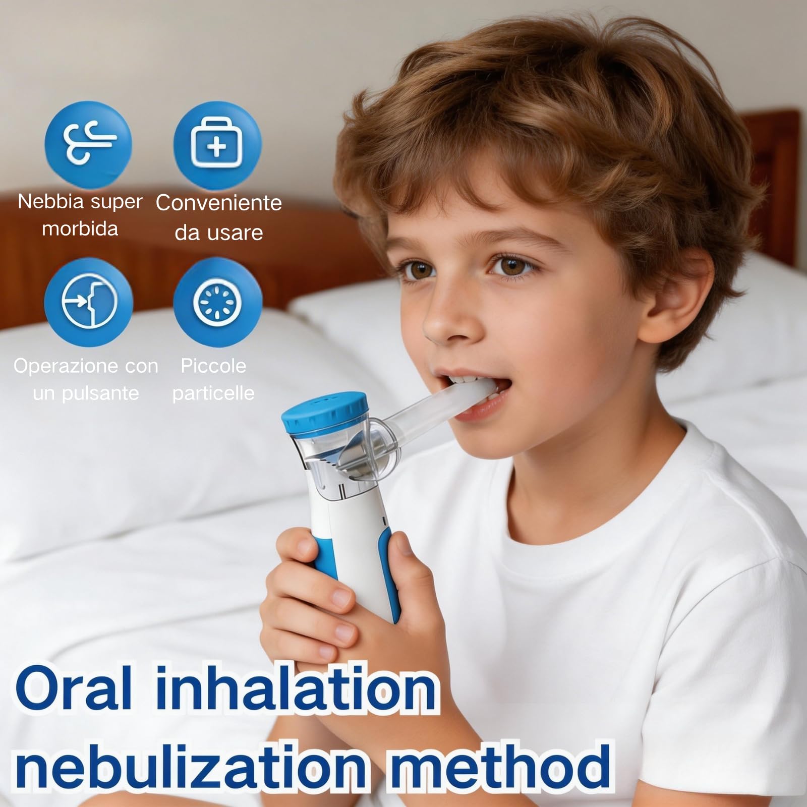 Aerosol Portatile Silenzioso, Macchina Aerosol Bambini e Adulti, Aerosol Silenzioso Ricaricabili o Installati a Batteria, Compatto Aerosol Nebulizzatore Adatto Per Viaggiare Fuori