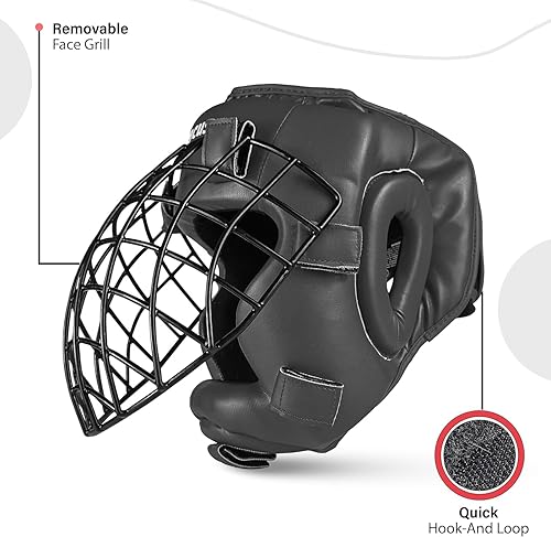 Miniatura 2 de Victorbudo USA Casco de boxeo MMA Muay Thai, parrilla facial extraíble, equipo de cabeza para sparring Grappling artes marciales kickboxing karate