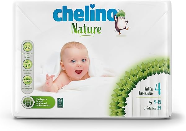 Chelino Nature Pañal Infantil Talla 4 (9-15 kg), 204 Pañales - 1