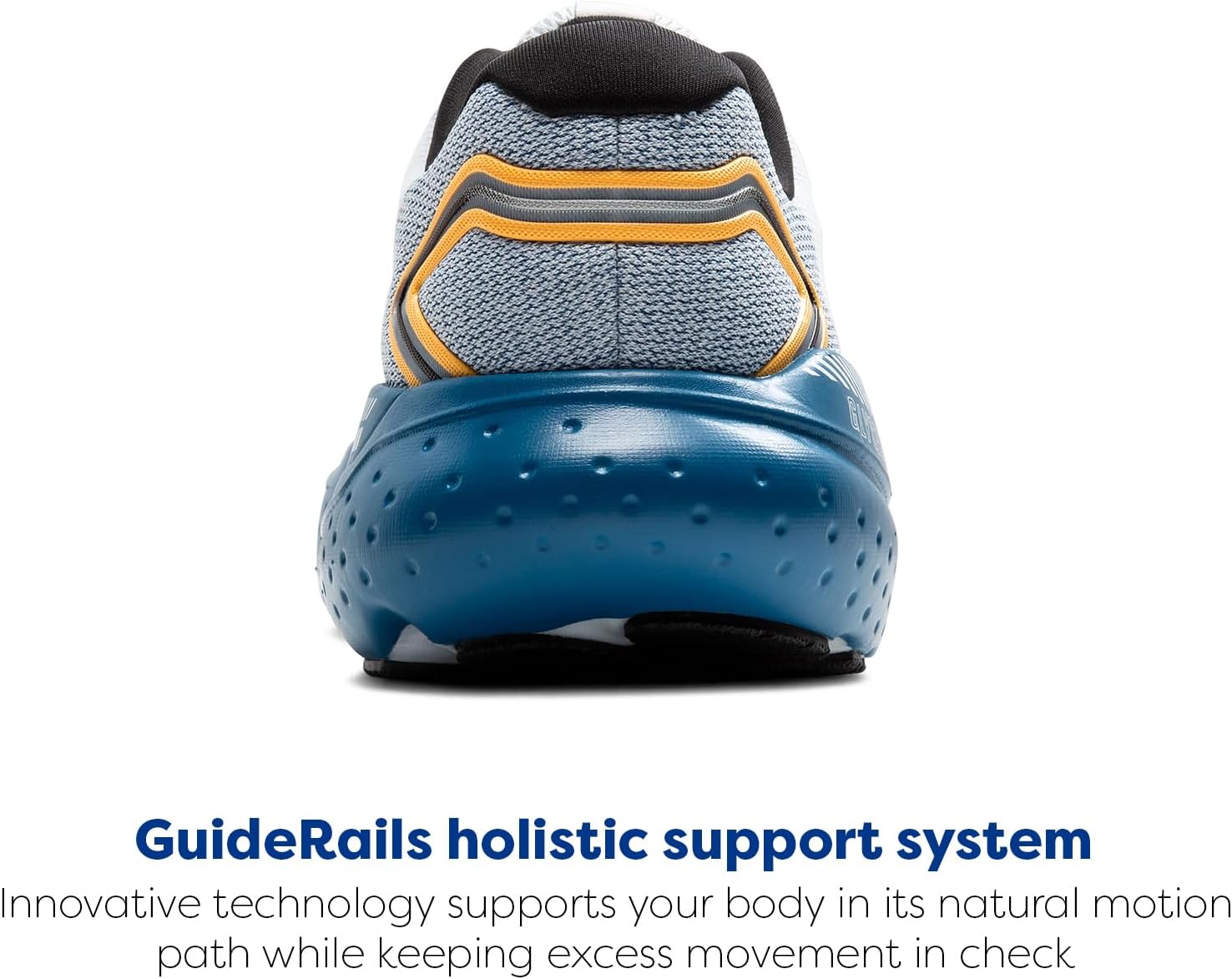 Brooks Men's Glycerin GTS 21 Supportive Running Shoe - White/Sapphire/Orange - 8 Medium - Image 3