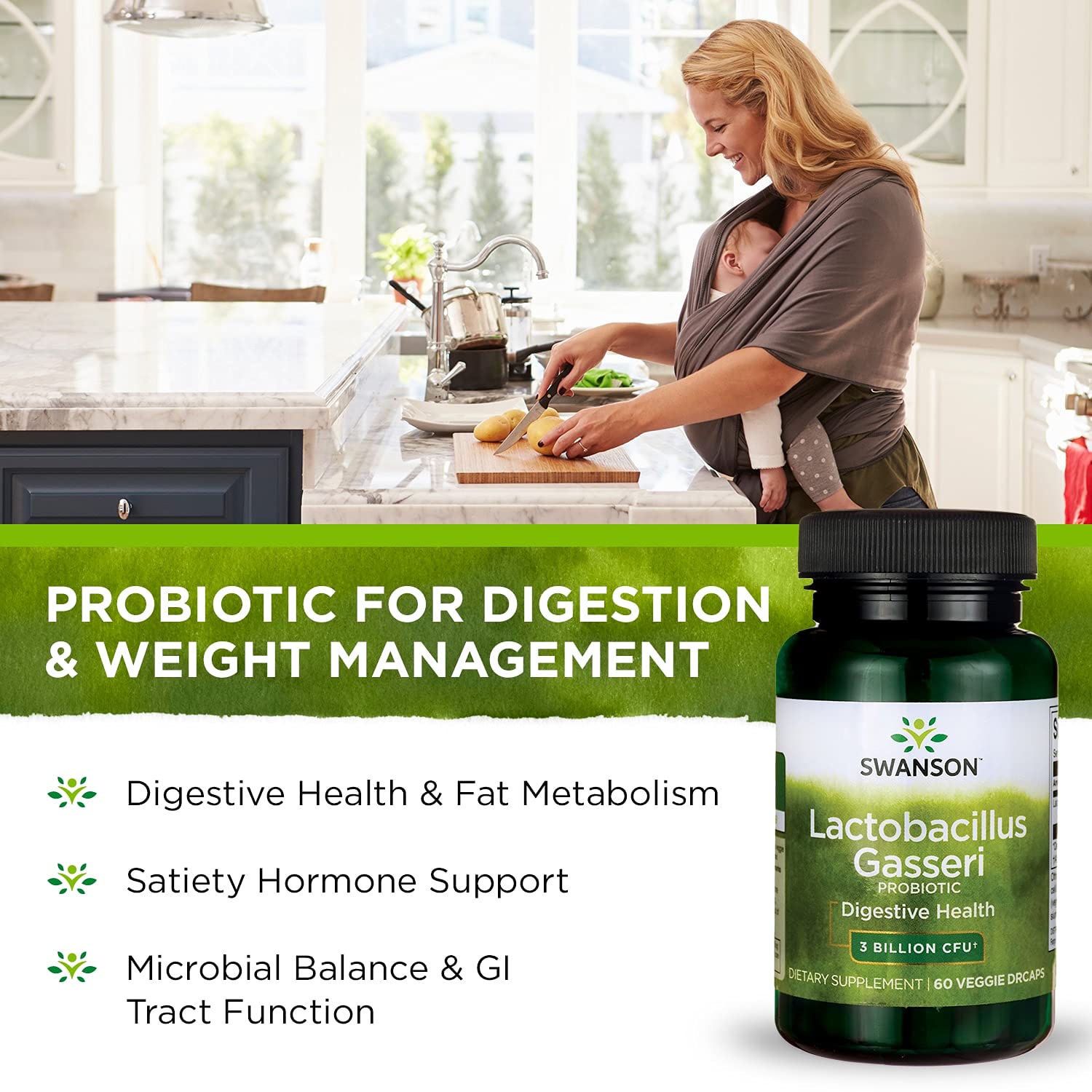 Swanson Lactobacillus Gasseri Probiotic Supplement Supporting