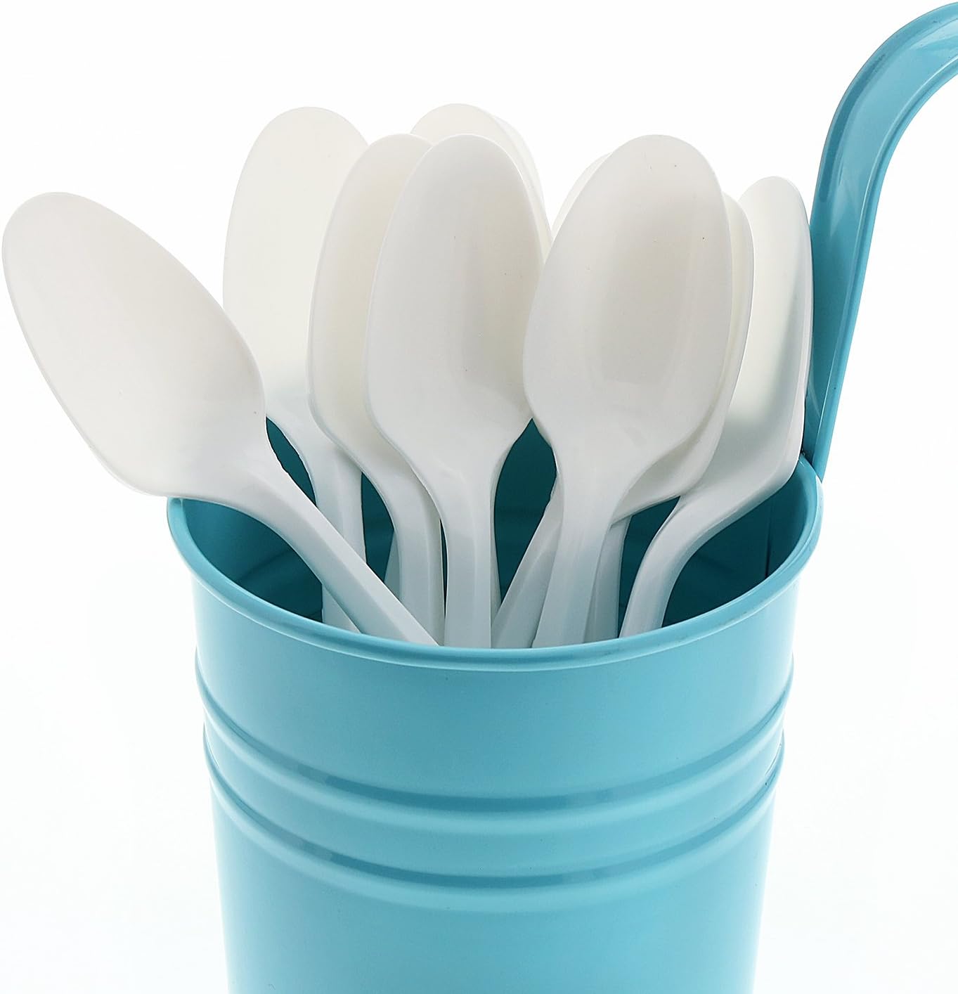 AmerCareRoyal Medium Weight Unwrapped Disposable Polypropylene Plastic Teaspoons for Restaurants and Catering, White, Pack of 1000