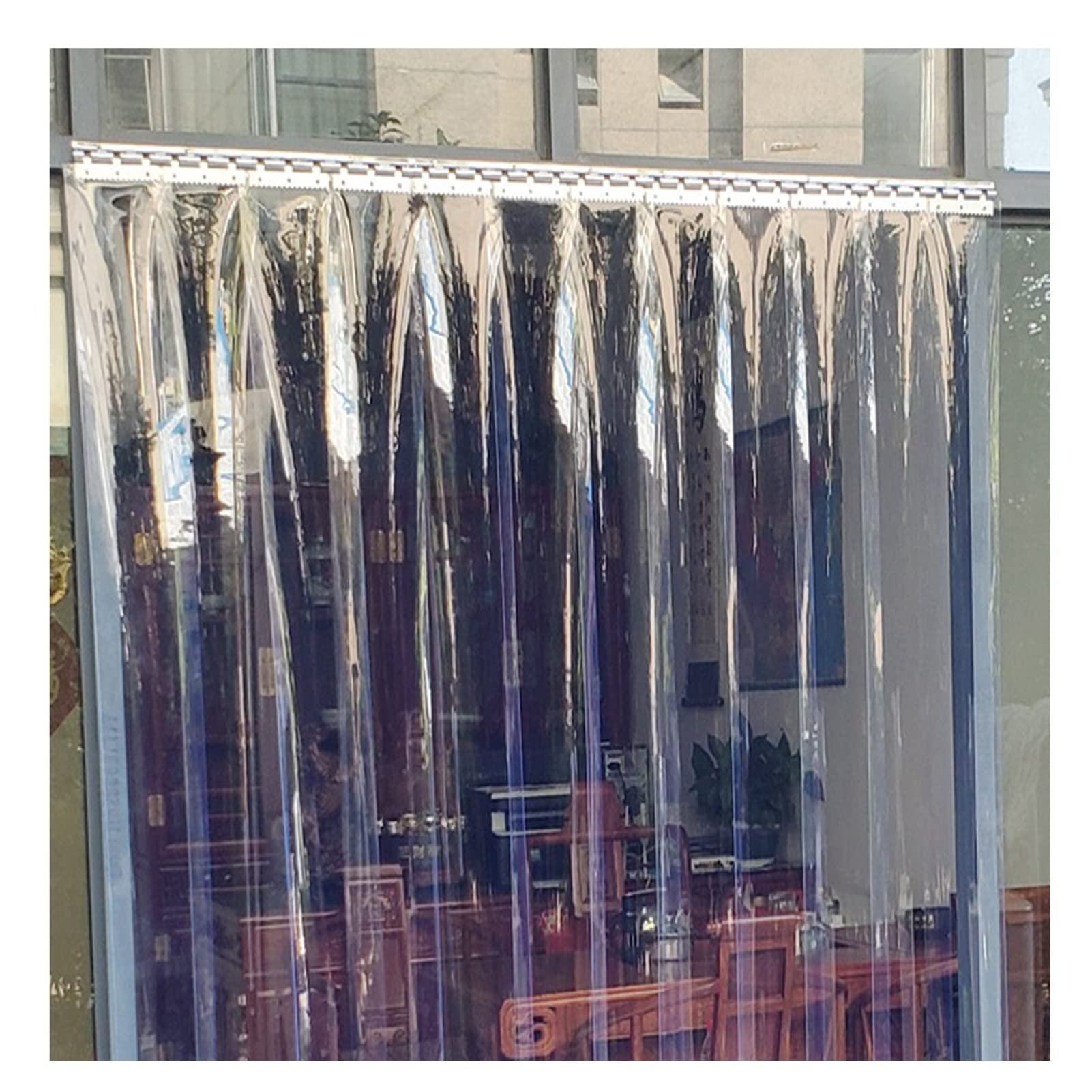 Rideau à lanières en PVC transparent contre les pertes de froid en congélateur