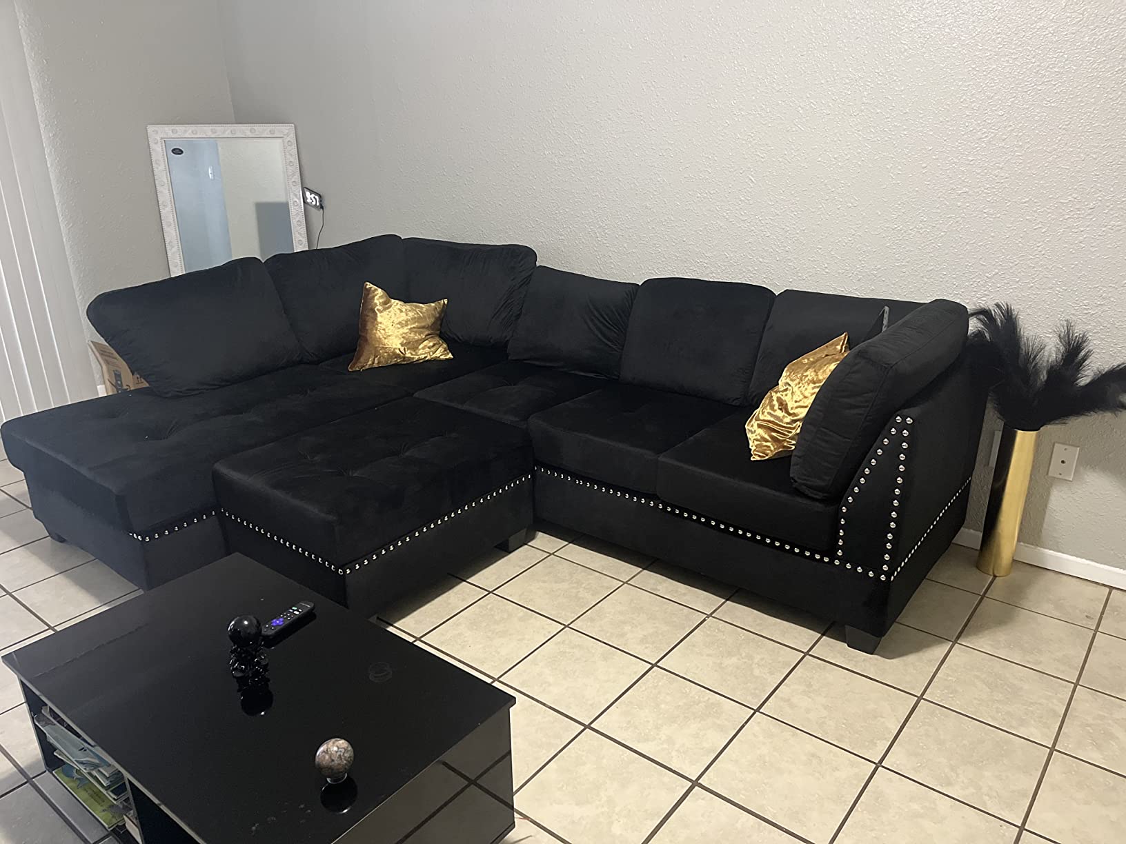 32/mo Finance Merax 112" Sectional Sofas, 3Seat Sofa Couch Living