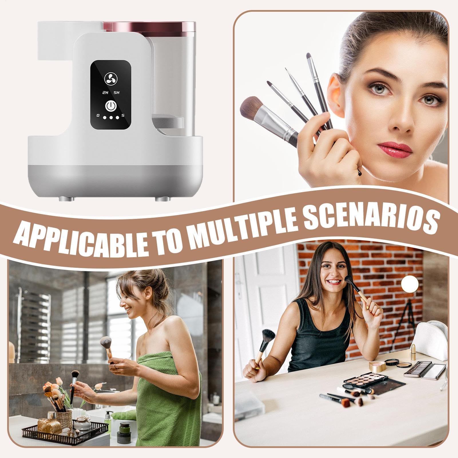 Limpia Brochas de Maquillaje Herramienta De Lavado Automático Con Secado