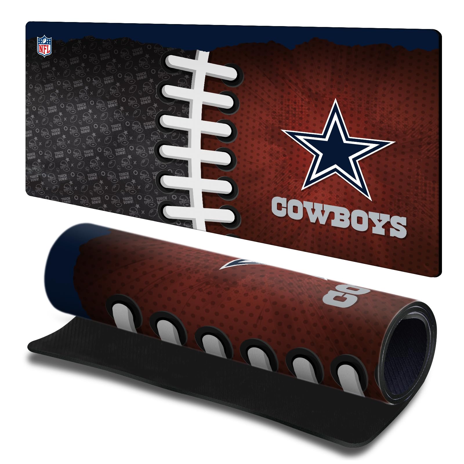 Head Case Designs Officially Licensed NFL Football Patterns Dallas Cowboys 23.62 x 11.81 x 0.12 inches (600 x 300 mm) - L Gaming Office Desk PC Keyboard Mouse Mat Pad