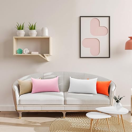 Vista 479 de Thmyo Paquete de 2 fundas de almohada cuadradas decorativas de algodón, fundas de almohada de sublimación en blanco, fundas de cojín blancas