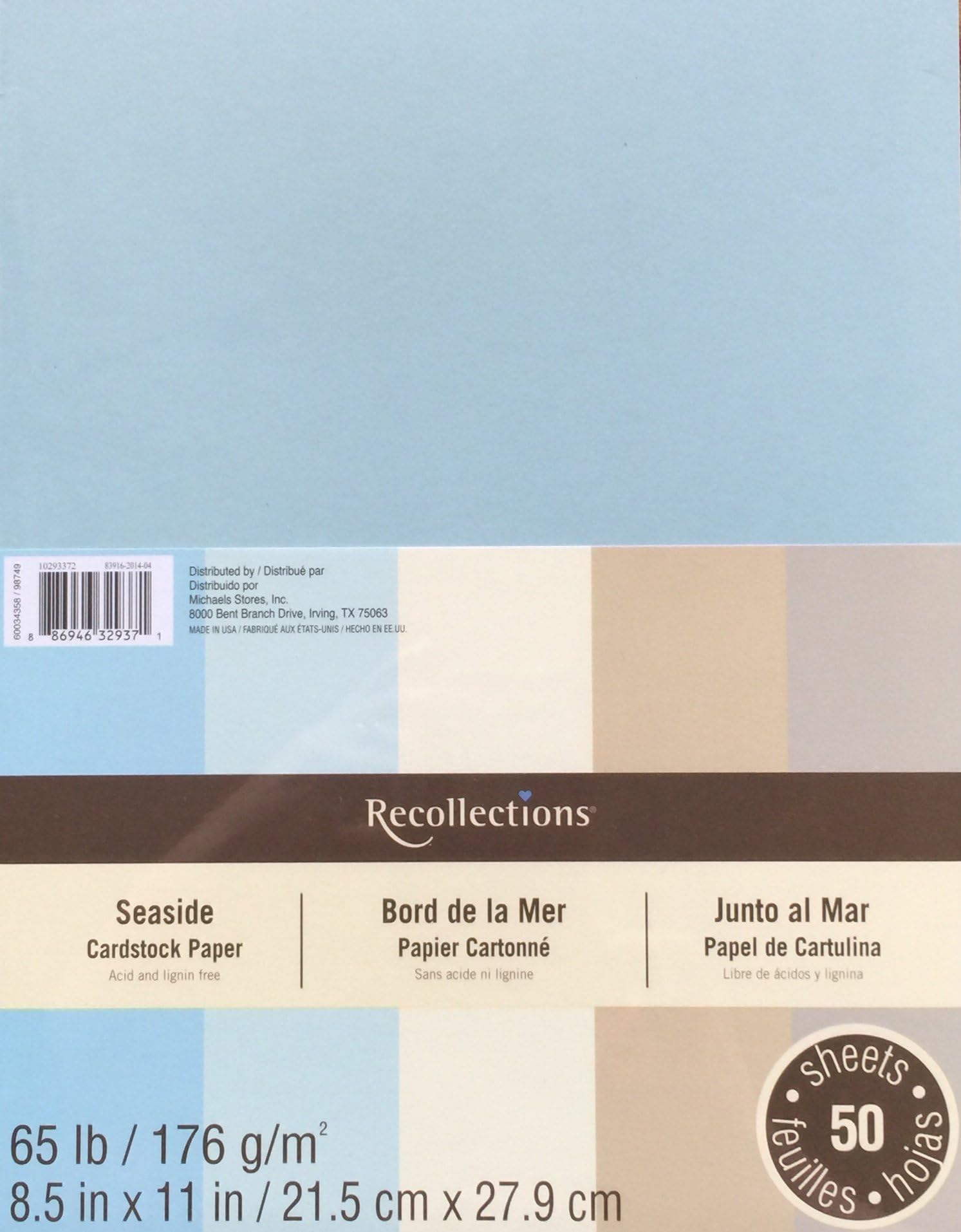 Recollections Cardstock Paper, Seaside Colors 8 1/2 x 11 by Recollections