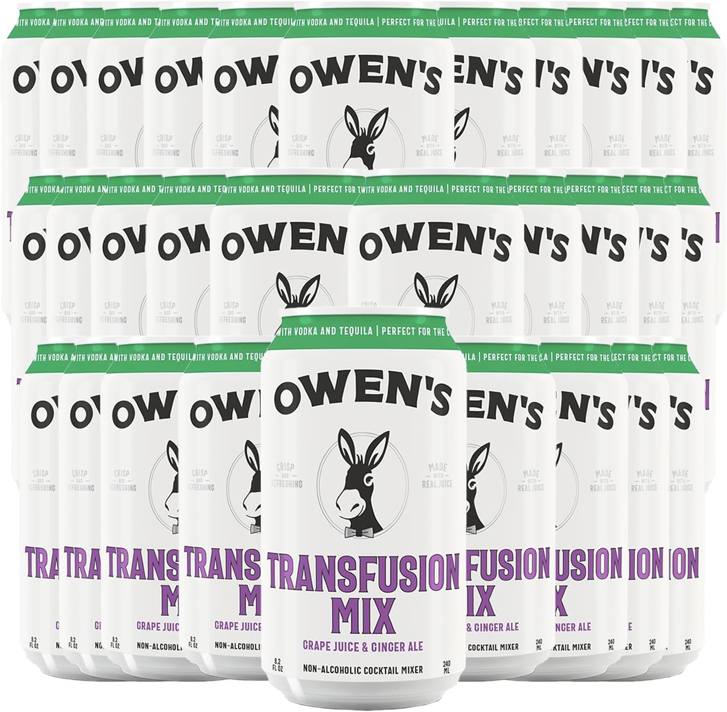 Owen’s Craft Mixers | Transfusion Mix 8 Pack | Handcrafted in the USA with Premium Ingredients | Vegan & Gluten-Free Soda Mocktail and Cocktail Mixer