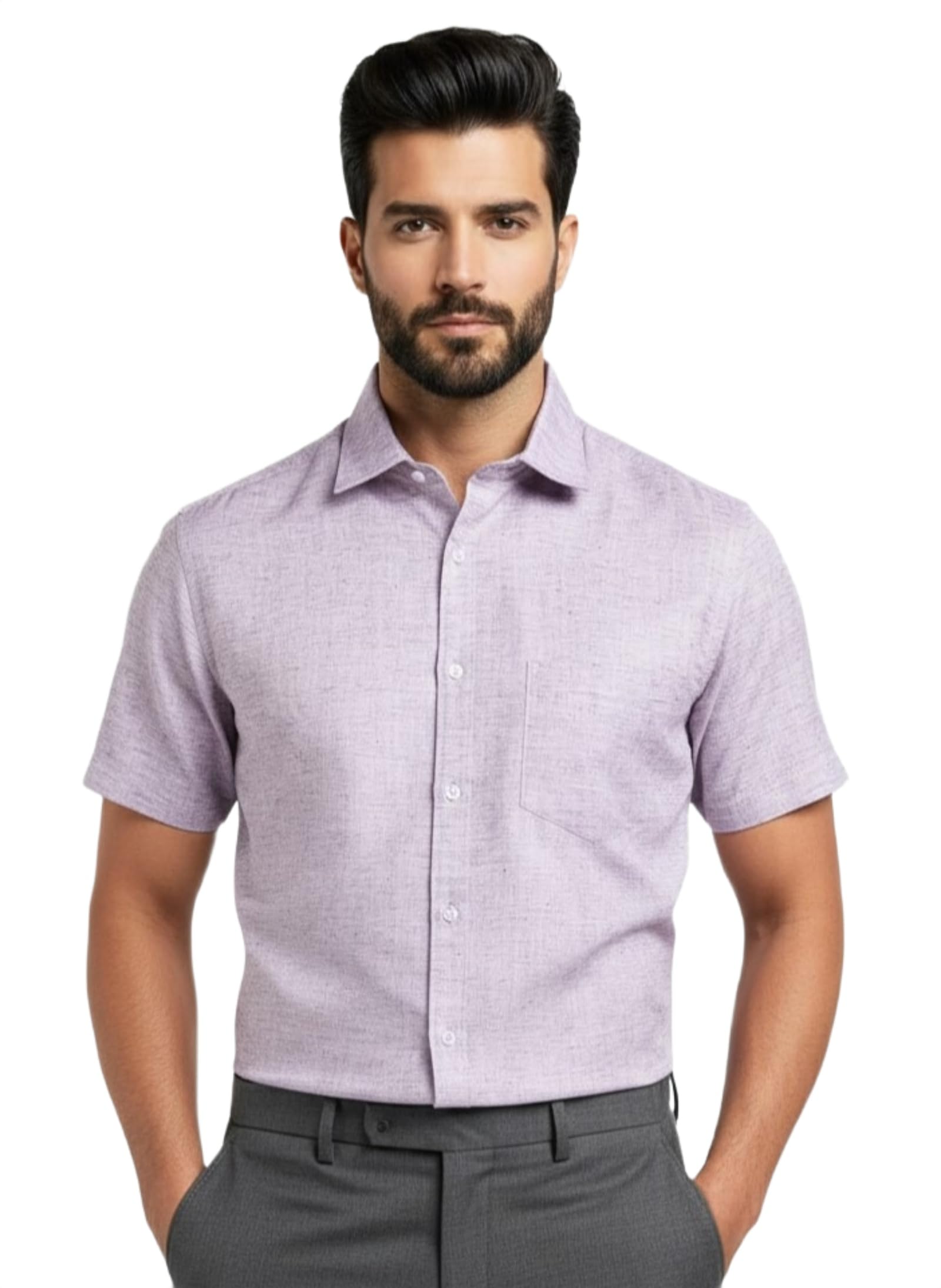 amazon brand - inkast Men’s Cotton Solid Plain Half Sleeve Shirt | Plain Regular Fit Casual Shirt for Mens-picture-12