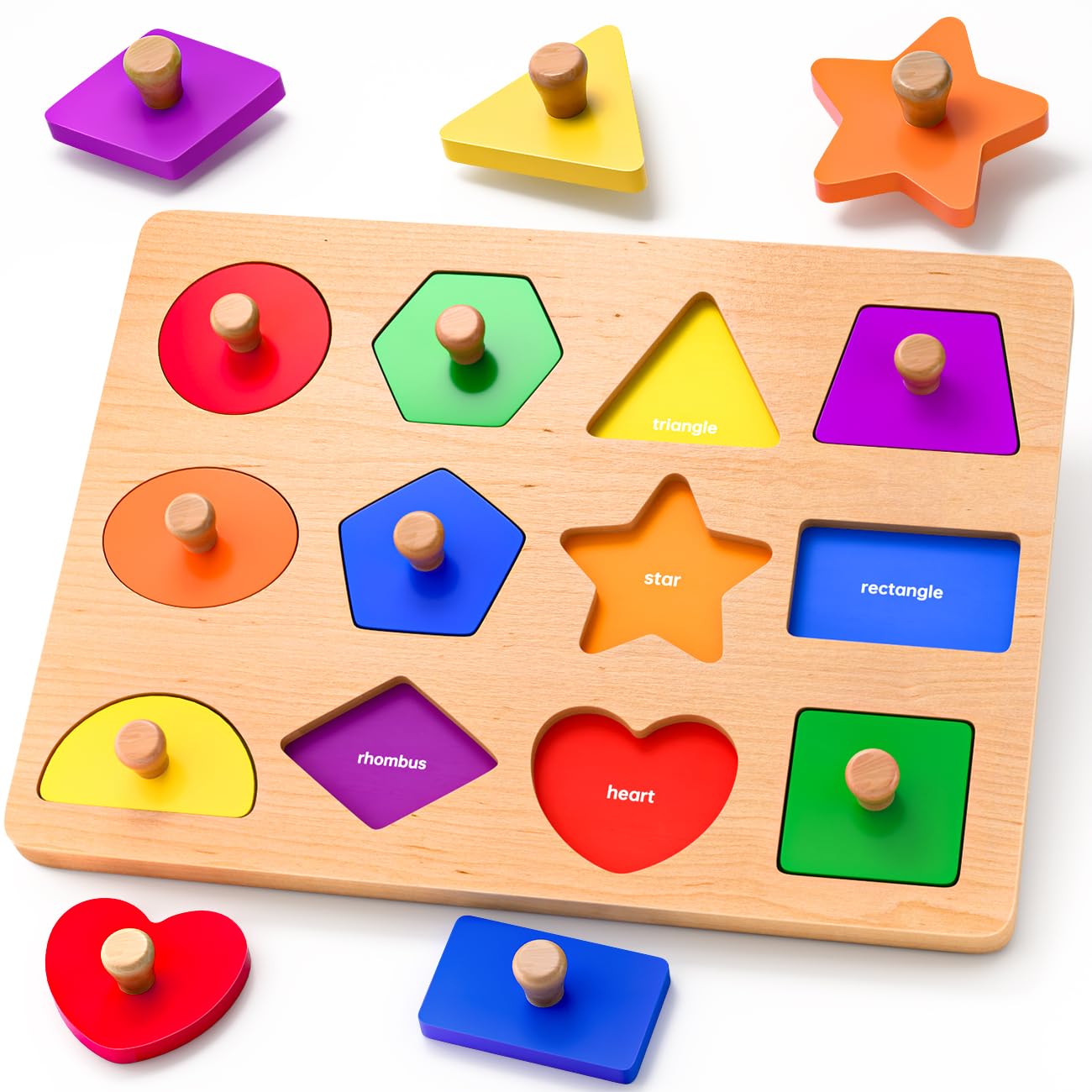 SYHLN Wooden Shape Peg Puzzle