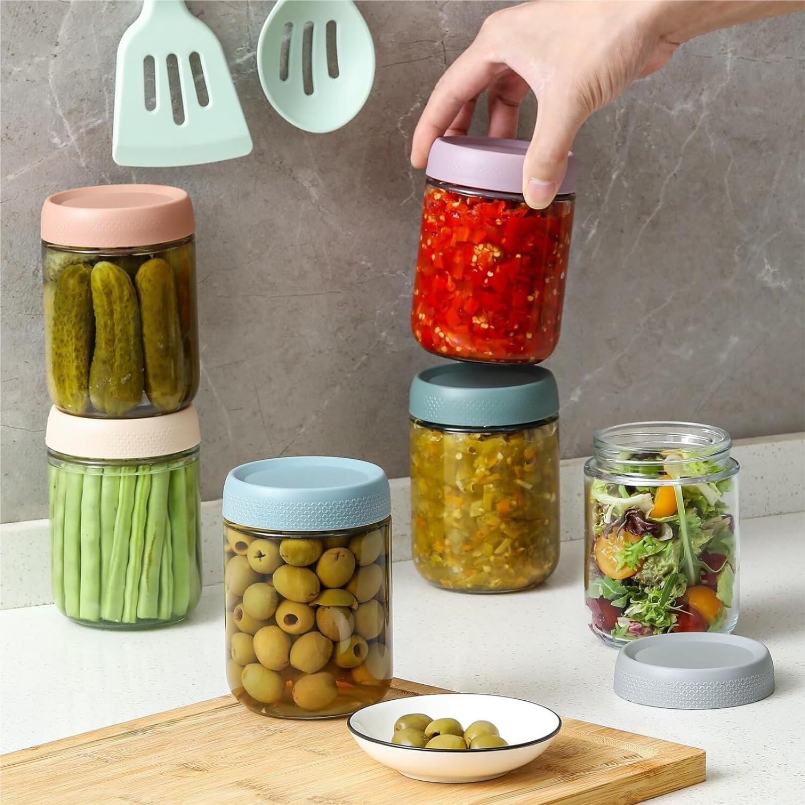 Vorratsgläser - Küche Luftdicht 4er-Set Behälter Aus Glas Mit Schraubdeckel For Overnight Oats Vorratsdosen