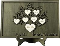 Vista 22 de Joyforisa Regalos para mamá y abuela, marco personalizado del árbol de la vida con corazones y nombres, marco de árbol familiar de madera