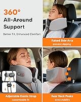 Vista 4 de arboleaf Almohada térmica para el cuello para viajes, almohada de espuma viscoelástica para avión con calefacción por zonas de grafeno, recargable