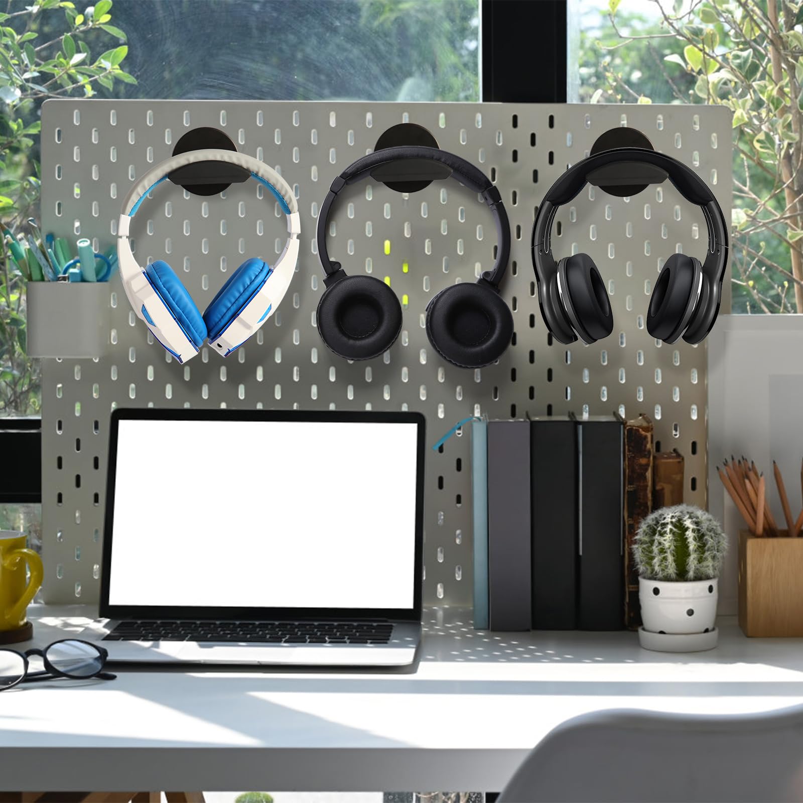 Magnetischer Kopfhörer-Halter, bis zu 13,6 kg, Headset-Haken, Kopfhörer-Aufhänger für Schreibtisch und Tisch, Kopfhörerhalterung mit Gummi-Pad, kompatibel mit allen Computer-/Gaming-Headsets