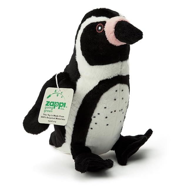 Zappi Co Peluche 100% Reciclado de pingüino de Humboldt (23cm de Alto) Suave, Mullido, ecológico