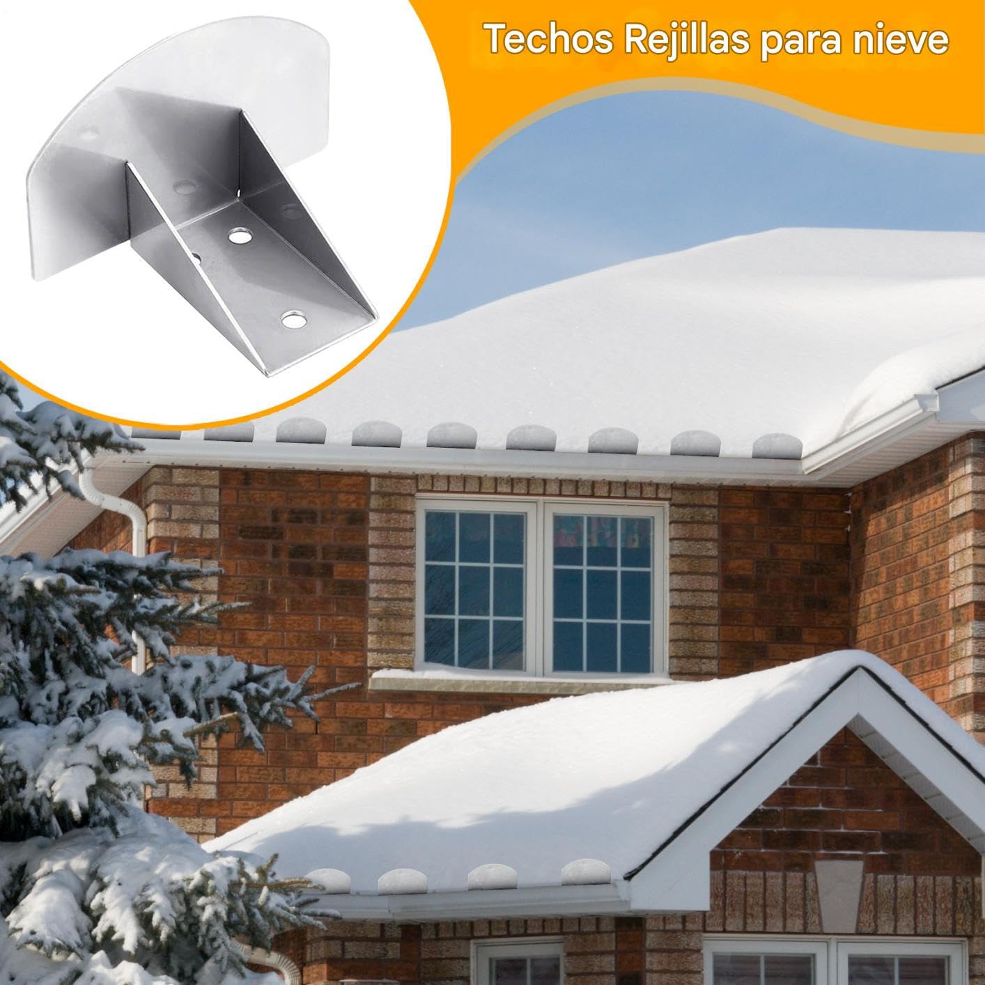 Retenedores De Nieve Para Tejado 25 Unidades Barreras Antideslizamiento | Sistemas De Retención De Nieve Para Tejas Y Canalones En Viviendas Y Edificios