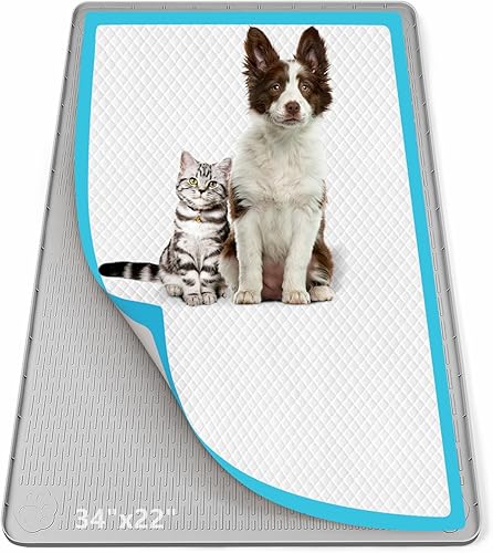 Miniatura 28 de Soporte para orina para perros, tapete de silicona para orina de 40 x 28 pulgadas, a prueba de fugas, borde alto, sin derrames, soporte para