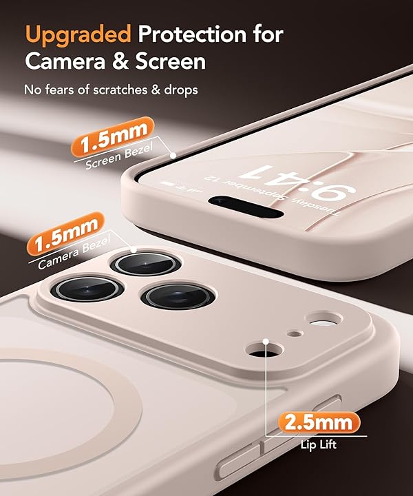 GOLBINBOX Magnetic for iPhone 17 Pro Case with Privacy Screen Protector, Compatible with MagSafe,[Full Camera Protection] Military Grade Matte Translucent iPhone 17 Pro Phone Cover,Rose Gold by GOLBINBOX - Image 8