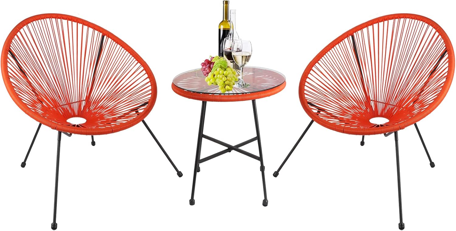 Buy BIGTREE 3Piece Outdoor Patio Bistro Set,Acapulco Chairs Wicker