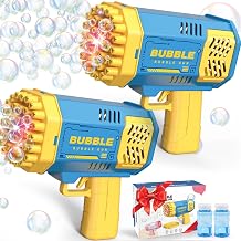 Dolanus Toys for 3+ Year Old Kids 2 Pack Bubble Gun Bubble Machine for Boys Girls Gifts for Age 3 4 5 6 7 8 Years Old Birthday Presents Toy for Toddler Ages 3-8 Rocket Bubble Maker Outdoor Garden Toy