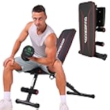 OPPSDECOR Foldable Adjustable Weight Bench, 8 Adjustable Backrests Incline/Flat/Decline Sit up Bench, Versatile 660LBS Workout Bench for Home Gym