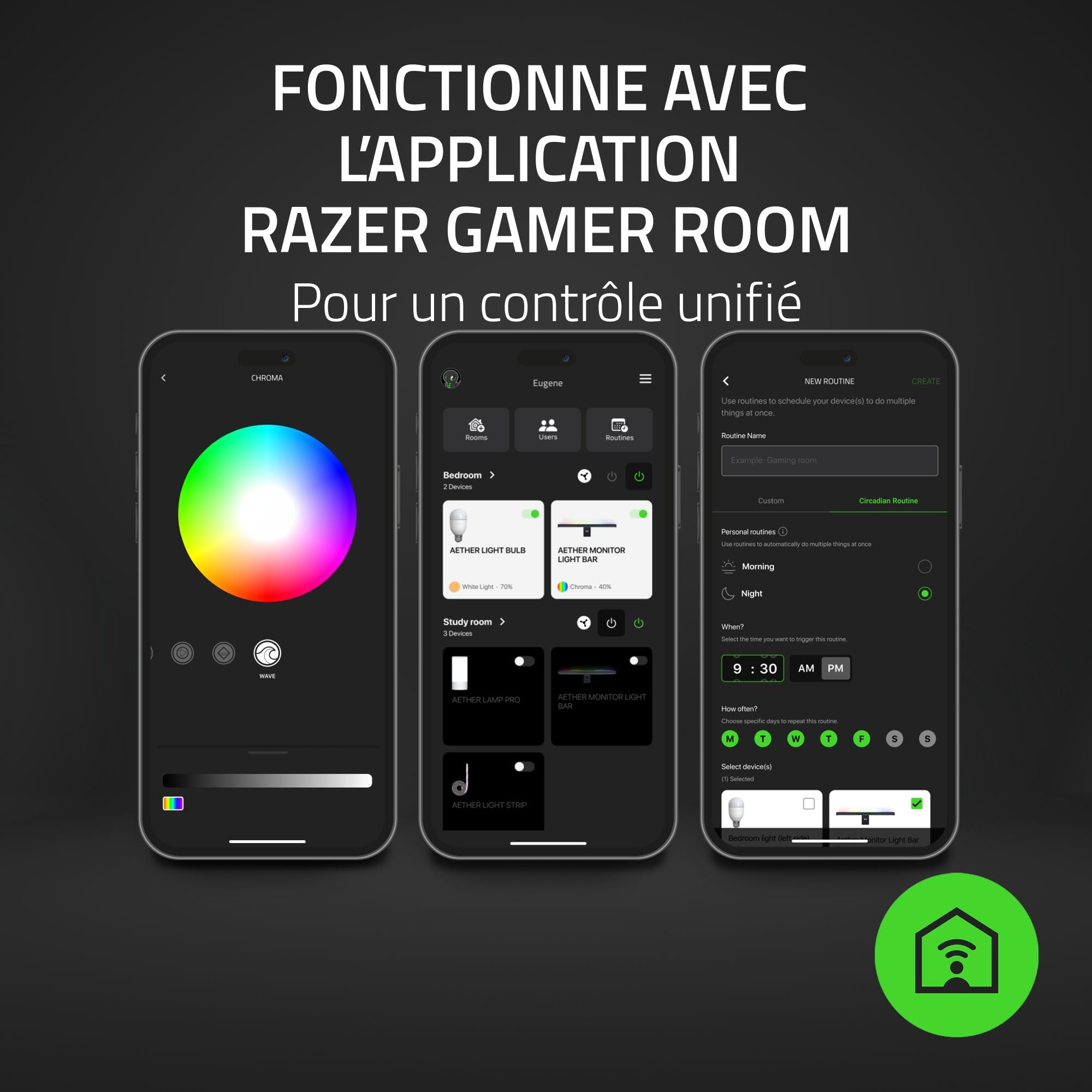 Razer Aether Monitor Light Bar - Lampe pour écran d'ordinateur RVB, barre lumineuse tactile USB réglable Noir
