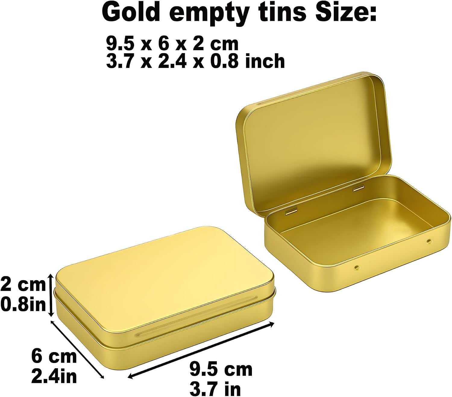Golden Small Metal Tins with Lids –4 PCS Versatile Tin Containers for Storage and Organization – Perfect Small Tin Box and Zyn Holder Nail Box DIY Gift Packaging Golden Iron Mint Case image 2