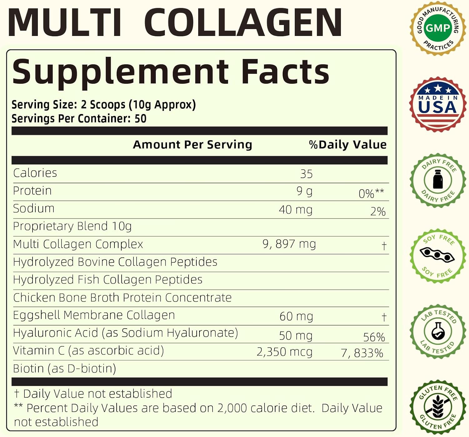 Multi Collagen Peptides Powder, 5 Types (I, II, III, V, X) Collagen Protein Powder with Biotin, Hyaluronic Acid, Vitamin C, Grass-Fed & Pasture-Raised, Keto, Paleo, Unflavored 1.1 lbs - Image 7