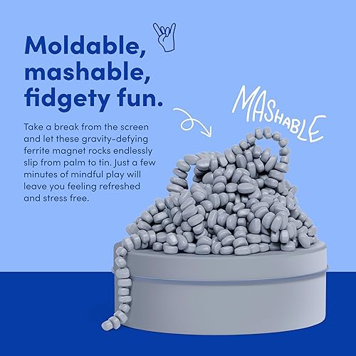 Miniatura 85 de Speks Crags- Masilla de ferrita, + de 500 piedras de ferrita en una lata, juguete de escritorio antiestrés p/la ansiedad, p/adultos y adolescentes