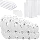 86Pcs Cake Tier Stacking Kit - 10Pcs Clear Separator Plates (4, 6, 8, 10, 12 Inch) with 40 Support Rods, 30 Plastic Cake Dowel Set & 3 Scrapers for 4 to 12'' Cakes