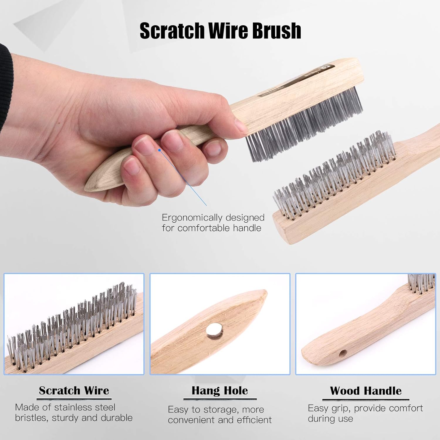 Glarks 5Pcs Welding Slag Removal Tool Set, Include 10” Welding Chipping