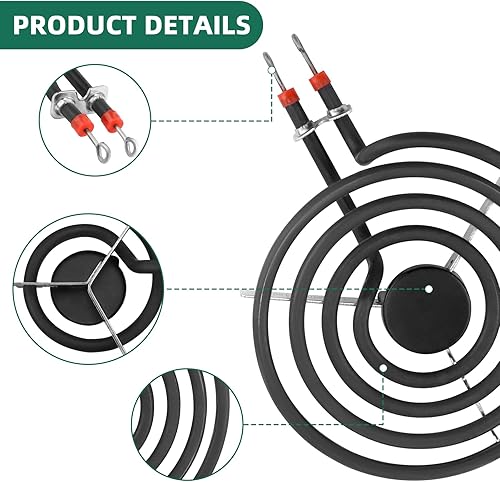 Miniatura 4 de Kit de sartenes de goteo para quemador negro 5304430149 (6 pulgadas) 5304430150 (8 pulgadas) y kit de quemadores de estufa eléctrica MP15YA (6