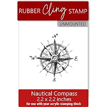 Rubber Cling Stamp Nautical Compass