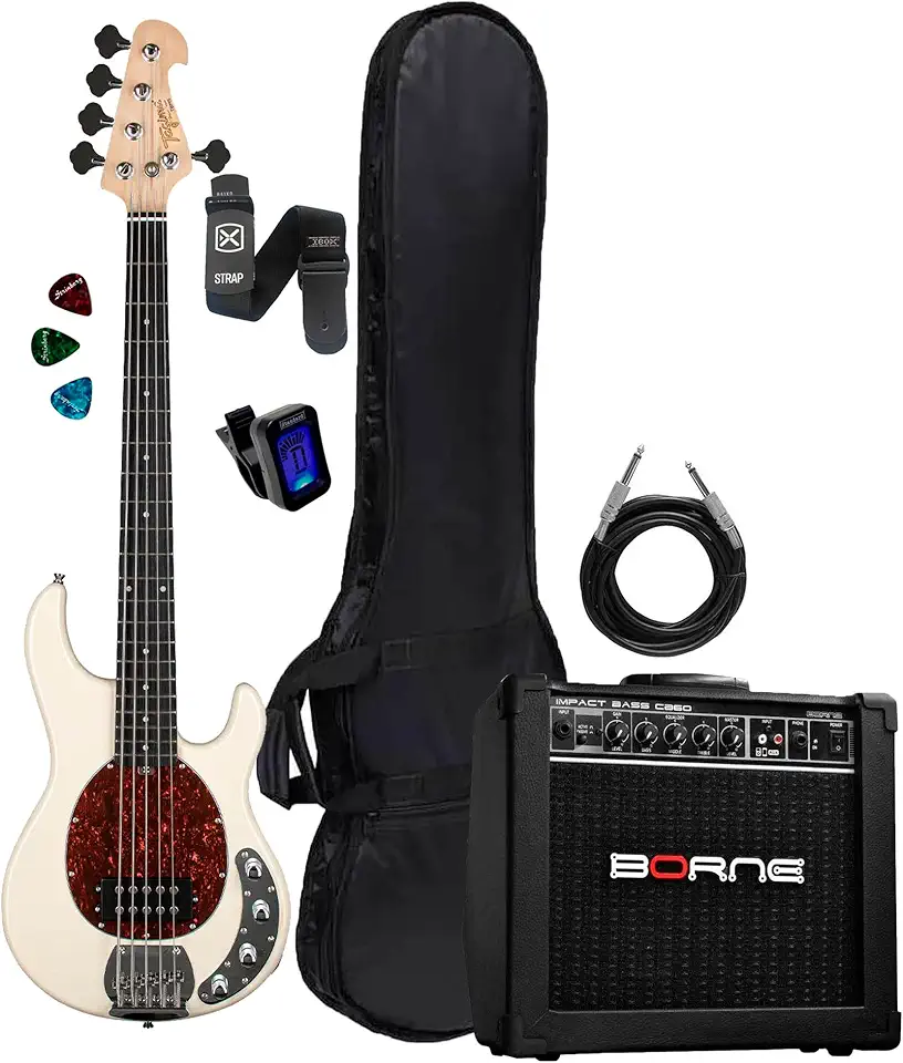 Contrabaixo Tagima Tbm-5 5 Cordas Olympic White + Capa Luxo