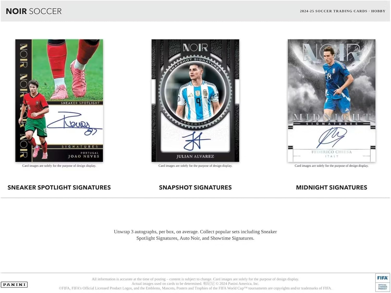 2024/25 Panini Noir Soccer Hobby Box (PRE-ORDER)