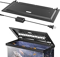 Blosail LED Aquarium Hood for 24-Inch Framed Tanks - Adjustable Brightness Light, Replaceable Bulbs, Fish-Safe Black Cover