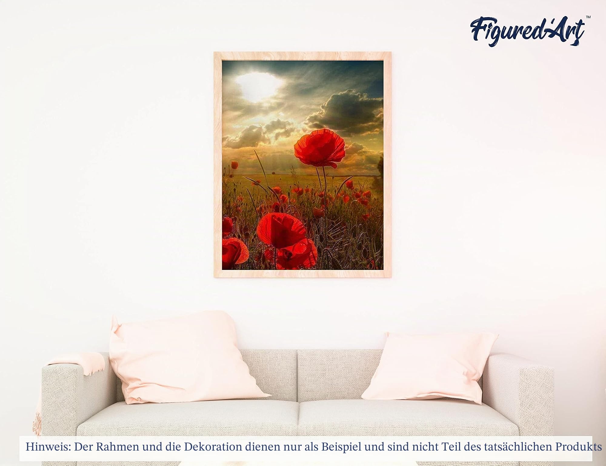 Figured'Art Malen Nach Zahlen Erwachsene Mit Rahmen Blumen und Obst - Severin Roesen - Paint by Numbers Basteln DIY Bastelset 40x50cm Leinwand gespannt auf Holzrahmen