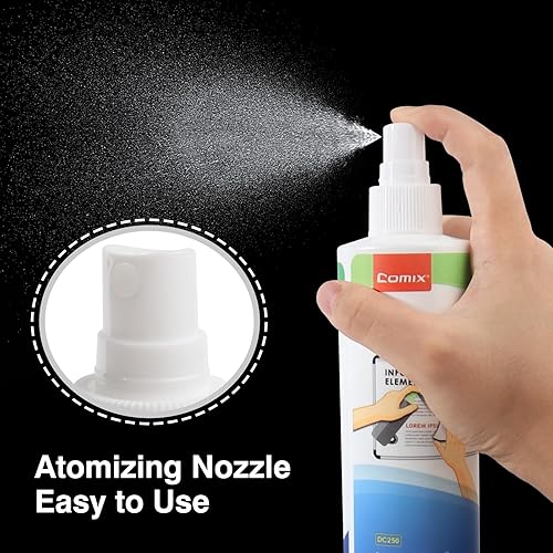 Miniatura 5 de Comix Limpiador de pizarra blanca, limpiador de borrado en seco de 8.5 onzas, aerosol de limpieza de pizarra blanca no tóxico, paquete de 4