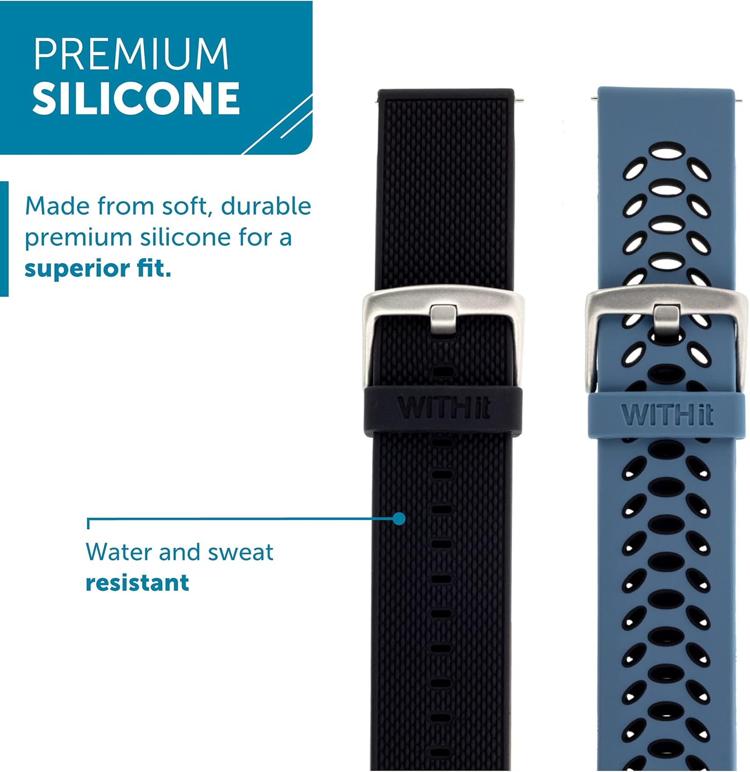 WITHit Designer Bands for Samsung Universal – Secure, Adjustable Stainless-Steel Buckle Closure, Fits Most Wrists