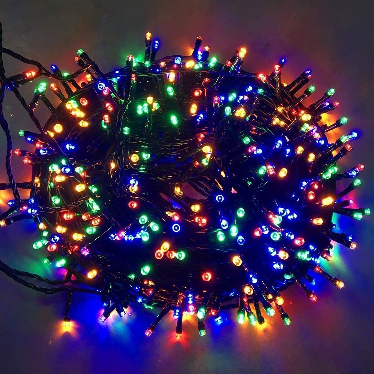 Avoalre Luces Navidad 40M 300 LED, Guirnalda Luces con Pilas Cadena de Luces 8 Modos 4 Colores Impermeable IP44 para Exterior Interior Fiesta Boda Jardín Casa, Rojo/Amarillo/Azul/Verde