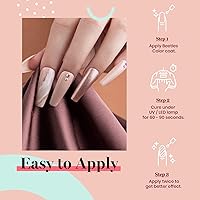Vista 3 de Beetles - Esmalte para uñas en gel color rosado natural y neutro "Bella Light" para manicura permanente, para lámpara led, apto para todas